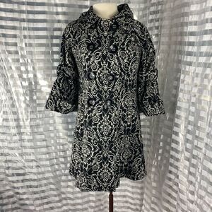Neslay Paris Black/White Graphic Button Up Coat